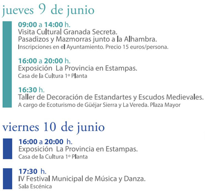 Programación Semana Cultural Güéjar Sierra Andalusí 2016